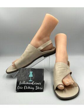 Vionic Women's Nude Leather Ella Open-Toe Backstrap Sandal  Size 9.5M 3358